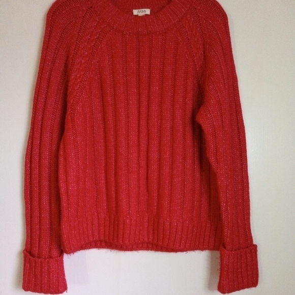 A.N.A red crew neck sweater women's size medium - Picture 2 of 6